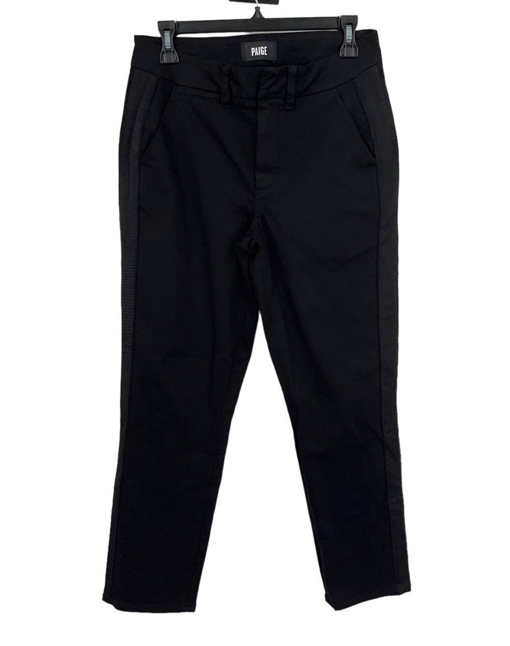 Paige Pants ribbon tuxedo stripe skinny black size 27